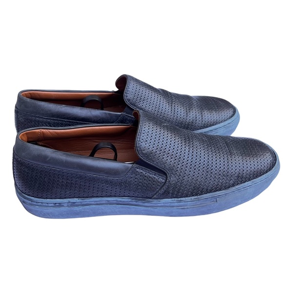 Aquatalia Leather Woven Slip Ons in Navy Size 10 main image 11